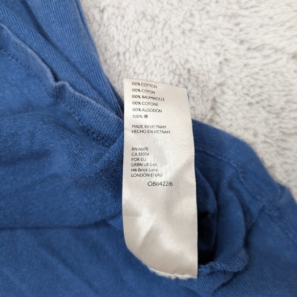 Free People Shirt Womens M Blue Belle Rubi Tee Oversized Distressed Boho Cozy - Picture 7 of 9